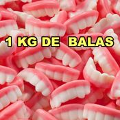 Balas Fini Dentaduras Morango e Franboesa Pacotão de 1KG