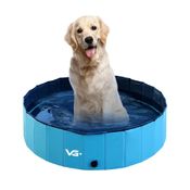 Piscina para Cachorro Pets Dobrável Lisa 120 cm x 30 cm Azul VG Plus