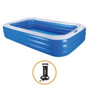 Piscina Inflável Retangular Azul 1.260 Litros 262 Cm Pvc com Bomba Vg+