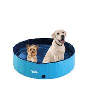 Piscina para Cachorro Pets Dobrável Lisa 80 cm x 20 cm Azul VG Plus