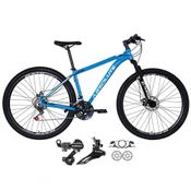 Bicicleta Aro 29 Absolute Nero 4 Câmbios Shimano 21v Alumínio Garfo Suspensão Azul 19