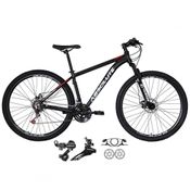 Bicicleta Aro 29 Absolute Nero 4 Câmbios Shimano 21v Alumínio Garfo Suspensão Preto-vermelho 23