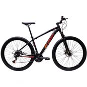 Bicicleta Aro 29 Ksw Xlt 24v Freio A Disco Suspensão Mountain Bike Alumínio Preto-vermelho-laranja 17