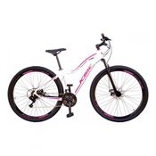 Bicicleta Feminina Aro 29 Ksw Mwza 24v Câmbios Shimano Garfo Suspensão Branco-pink-violeta 15