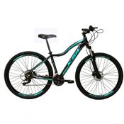 Bicicleta Feminina Aro 29 Ksw Mwza 24v Garfo Suspensão Mtb Preto-azul 15