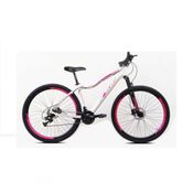 Bicicleta Feminina Aro 29 Ksw Mwza Alumínio 24v Câmbios Shimano Garfo Suspensão Branco-rosa 15