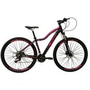 Bicicleta Feminina Aro 29 Ksw Mwza Câmbios Shimano 24v K7 Garfo Com Trava Preto-rosa 17