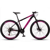 Bicicleta 29 Raider Z3X Pro 21V E Suspensão Mtb Preto+Rosa