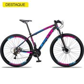 Bicicleta 29 Dropp Z3 Câmbios Shimano 21V Azul+Rosa