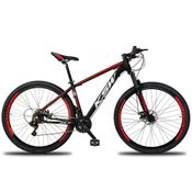 Bicicleta Aro 29 Ksw 1x9v Freio Hidráulico, Trava E K7 11-40 - Preto-vermelho E Branco - 17"