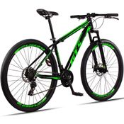 Bicicleta 29 Gt Sprint Mx7 24V Index Freio Disco Preto+Verde