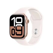 Apple Watch Series 10 (GPS 42 mm) Caixa Ouro Rosa em Alumínio com Pulseira Esportiva Blush Clara (Rose Gold)