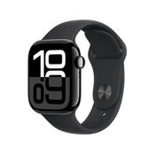 Apple Watch Series 10 (GPS 46 mm) Caixa Preto Brilhante em Alumínio com Pulseira Esportiva Preta (Jet Black)