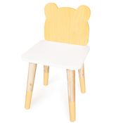 Cadeira Cadeirinha Urso Amarelo Infantil de Madeira MDF