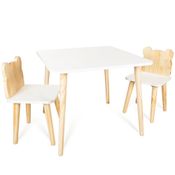 Kit Mesinha e 2 Cadeira Urso Pinus Infantil MDF