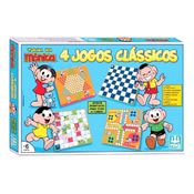 Jogo 4x1 Dama Ludo Xadrez Chinês Escadas Turma Da Mônica Nig