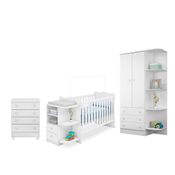 Quarto Infantil Berço Cômoda Branco/Branco