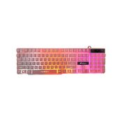 Teclado Gamer Force-X Tc201  - Sensacao Mecanica - Abnt2  - Led 3 Cores - Rosa