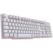 Teclado Gamer Vx Gaming Hydra Branco Abnt2 Multimídia Com Led Vermelho Usb 1.8m - Gth110bv