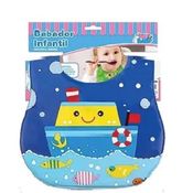 Babador Impermeável Infantil Navio com Peixes ZB325 - Art Baby