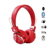 Fone de Ouvido Bluetooth Micro SD FM B05 Dobravel com Microfone Vermelho