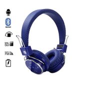 Fone de Ouvido Bluetooth Micro SD FM B05 Dobravel com Microfone Azul