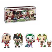 Funko Pop DC Holiday Superman Batman Joker Harley 4Pack