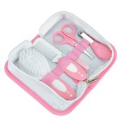 Kit Higiene Para Bebê 5 Pçs C/ Nécessaire Rosa - Pimpolho