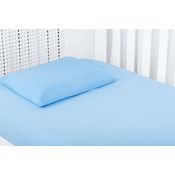 Lençol com Fronha Berço Americano Bebê Azul - Batistela