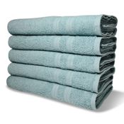 Kit com 6 Toalhas Banho 430g/m² Grande Grossa 80x150cm Lisboa Verde Claro