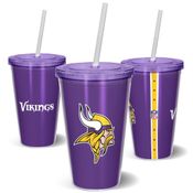 Copo Canudo 600ml Licenciado NFL - Minnesota Vikings