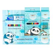 KIT DESENHO ARTÍSTICO INFANTIL PANDA FELIZ 29 PEÇAS - FOFY