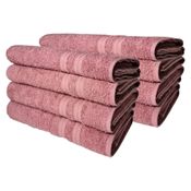 Kit 8 Toalhas de Banho Lisboa 100% Algodão 430g/m 80x150cm Rosê