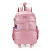 Mochila De Rodinhas Juvenil Com Lancheira Rosa - Up4you
