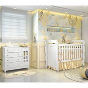 Quarto De Bebê Berço Mini Cama Cômoda Branco