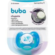 Chupeta Foguete Azul Brilha no Escuro Comfort Tam 1 Buba