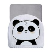 Toalha De Banho Felpuda Panda Com Capuz Bordado Papi