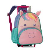 Mochila Infantil Reforçada com Rodinha Unicórnio Roxo