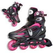 Patins Regulável e Ajustável para Adultos e Crianças, Tam BR 36 a 39, High Bounce, Rosa