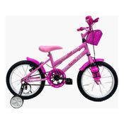 Bicicleta Infantil Aro 16 Feminina + Rodinhas Laterais Rosa