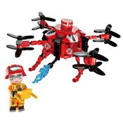 Blocos De Montar Drone Bombeiro Extintor De Incêndio 161 Peças - Qman 12021-3