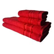Jogo de Toalhas Egito Luxo 2 Banho 2 Rosto Vermelho