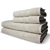 Jogo de Toalhas Lisboa 4 Pçs - 2 Banho e 2 Rosto 430g/m² 100% Algodão Bege