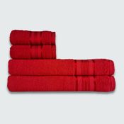 Jogo de Toalha Banho Gigante 4 Peças Egito 100% Algodão Vermelho