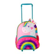 Mochila Infantil Alça Reforçada e Rodinha Unicórnio Rosa