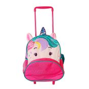 Mochila Infantil Alça Reforçada e Rodinha Unicórnio Pink