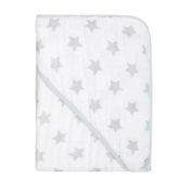 Toalha De Banho Soft Com Capuz Estampada Star Cinza Papi