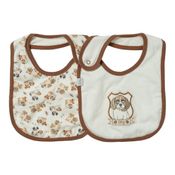 Kit Com 2 Babadores Bebê Doguinhos Marrom - Hug