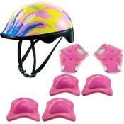 Kit de Proteção Infantil com Capacete Chamas - Rosa - Zippy Toys