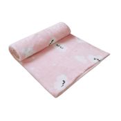 Cobertor Bebê Microfibra Rosa Cílios 1,10m X 85Cm Papi